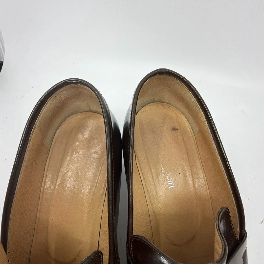 Calvin Klein Heeled Penny Loafer Brown Leather 8 Loafer - Picture 8 of 8